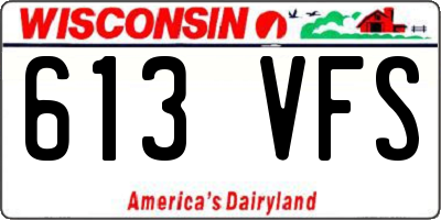 WI license plate 613VFS