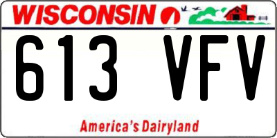 WI license plate 613VFV
