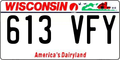 WI license plate 613VFY