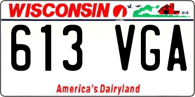 WI license plate 613VGA
