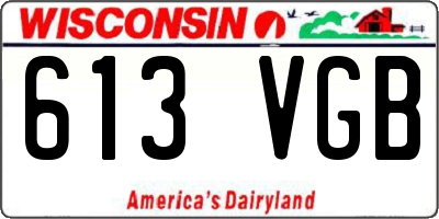 WI license plate 613VGB