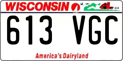 WI license plate 613VGC