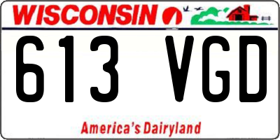 WI license plate 613VGD
