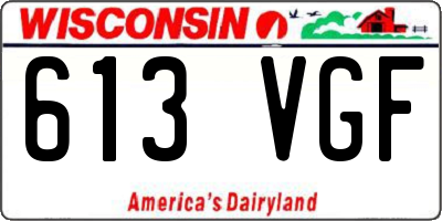 WI license plate 613VGF