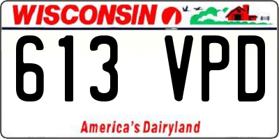 WI license plate 613VPD