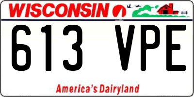 WI license plate 613VPE