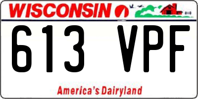 WI license plate 613VPF