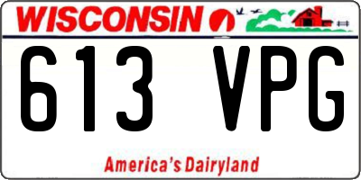 WI license plate 613VPG