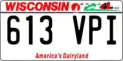 WI license plate 613VPI