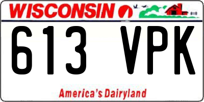 WI license plate 613VPK