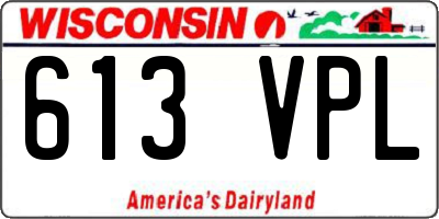 WI license plate 613VPL