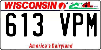 WI license plate 613VPM