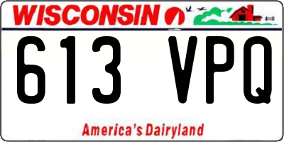 WI license plate 613VPQ