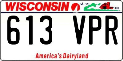 WI license plate 613VPR