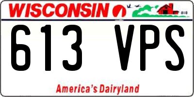 WI license plate 613VPS