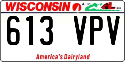 WI license plate 613VPV