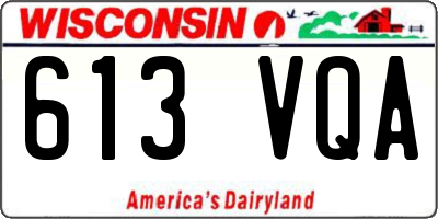 WI license plate 613VQA