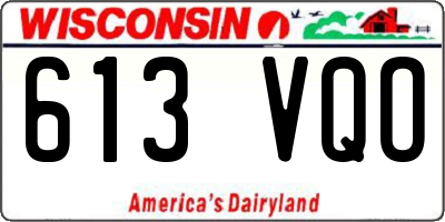 WI license plate 613VQO