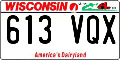 WI license plate 613VQX