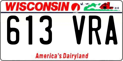WI license plate 613VRA