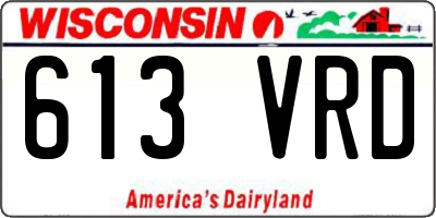 WI license plate 613VRD