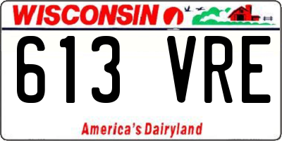 WI license plate 613VRE