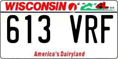 WI license plate 613VRF