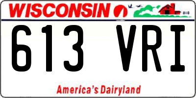 WI license plate 613VRI