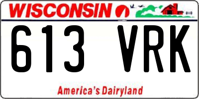 WI license plate 613VRK