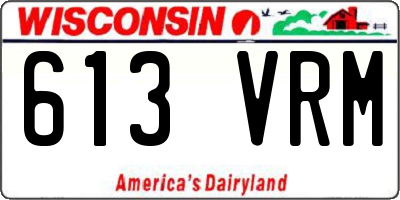 WI license plate 613VRM