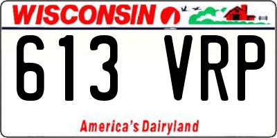 WI license plate 613VRP