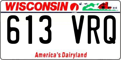 WI license plate 613VRQ