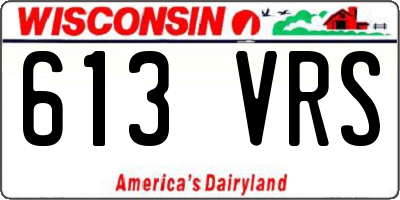 WI license plate 613VRS