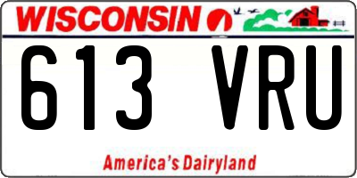 WI license plate 613VRU