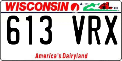 WI license plate 613VRX