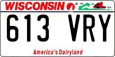 WI license plate 613VRY