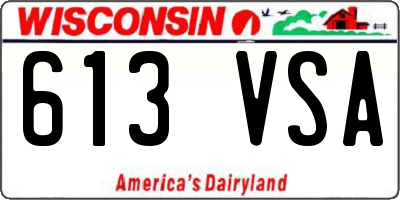 WI license plate 613VSA