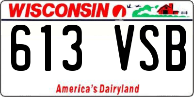 WI license plate 613VSB