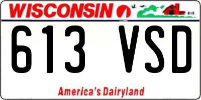 WI license plate 613VSD