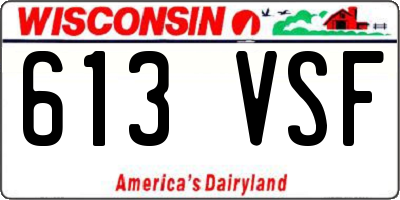 WI license plate 613VSF