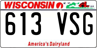 WI license plate 613VSG