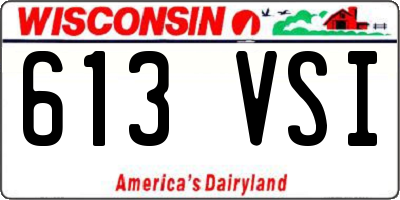 WI license plate 613VSI
