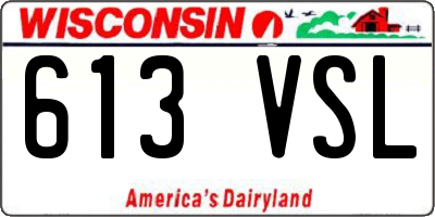 WI license plate 613VSL