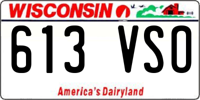 WI license plate 613VSO