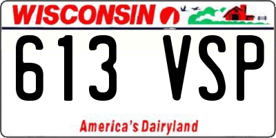 WI license plate 613VSP
