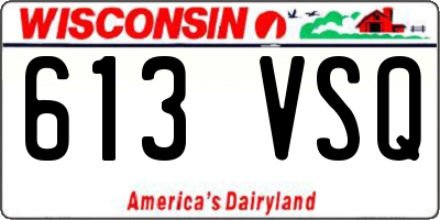 WI license plate 613VSQ