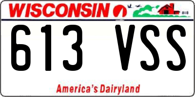 WI license plate 613VSS