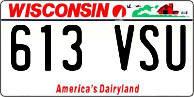 WI license plate 613VSU