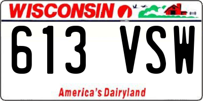 WI license plate 613VSW