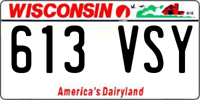 WI license plate 613VSY